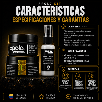 Kit Apolo Ultra Potente -💪 Más barba, más presencia, más confianza.
